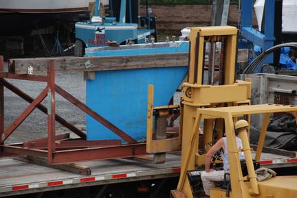 Old Keel Loaded on Flatbed